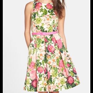 Eliza J Belted Floral Dress